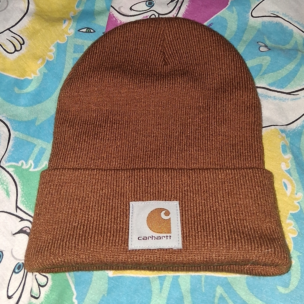New Carhartt Tan Winter Knit Hat Beanie Vintage